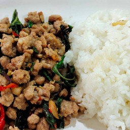 ข้าว+กะเพราหมูสับ
