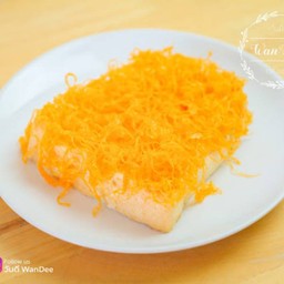ขนมปังปิ้งฝอยทอง + นมข้น