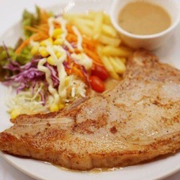 สเต็กหมูพ๊อตช็อป  บาร์บีคิว