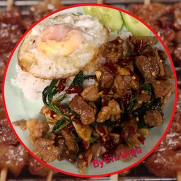 กะเพราหมูชิ้น (เป็นกับข้าว)