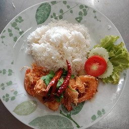 ข้าวกุ้งทอดกับซอสมะขาม