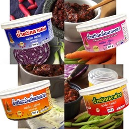 น้ำพริกแม่เล็กสุบิน กระปุก 200 กรัม มี 4 รส