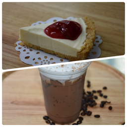 สตอร์เบอรี่ชีสเค้ก+กาแฟ Strawberry Cheesecake+Coffee