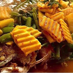 แกงส้มแป๊ะซะปลากะพง ชิ้นใหญ่