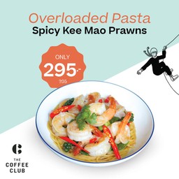 พาสต้าหน้าล้นดับเบิ้ลท็อปปิ้งสไปซี่ผัดขี้เมากุ้ง