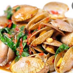 หอยลายผัดพริกเผา