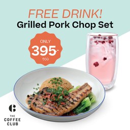 Grilled Pork Chop with Free Drink