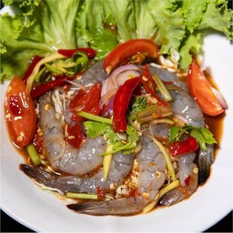 ยำกุ้งสดปลาร้า