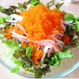 สลัดปูอัด+ไข่กุ้ง