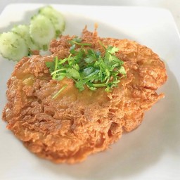 ไข่เจียวหมูสับราดข้าว