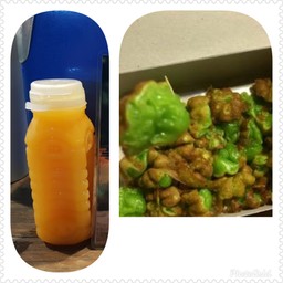 ชุดขนมครกใบเตย+น้ำส้ม1ขวด