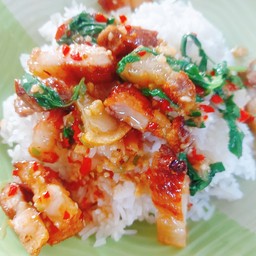 กะเพราหมูกรอบ