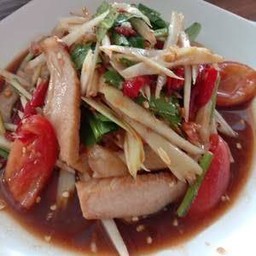 ส้มตำปลาร้าคอหมูย่าง