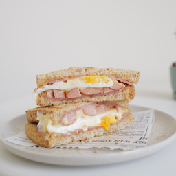 Ham Sausage and Cheese Sanwich