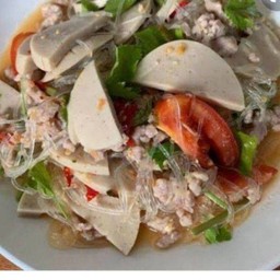 ยำวุ้นเส้น ไก่ยอ หมูสับ