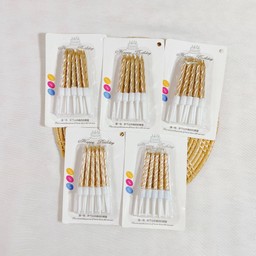 4 เทียนวันเกิดแบบสั้นทรงเกลียว สีแชมเปญ