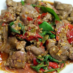 กะเพราเครื่องใน(กับข้าว)