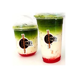 ชาเขียวนมสดสตอเบอร์รี่