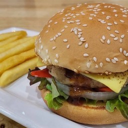 49.ขนมปังเบอร์เกอร์เนื้อ BBQ Beef Burger BBQ Bread
