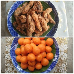 กล้วยตากทอด + ไข่นกกระทาทอด