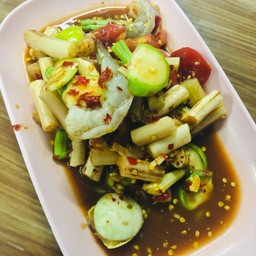 ตำไหลบัวกุ้งสด