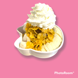 ปังเย็นโกโก้- วิปครีม กล้วย คอนเฟรค