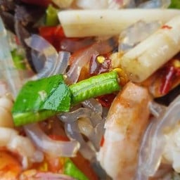 ตำเส้นแก้วไหลบัว กุ้งร้า,ไม่ร้า