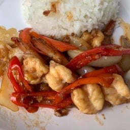 พริกสดกุ้งราดข้าว