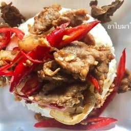 พริกสดเนื้อราดข้าว
