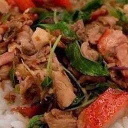 กระเพราเป็ดกับข้าว