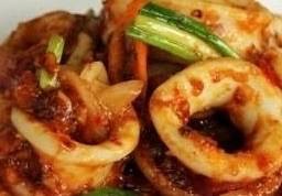 พริกเผาหมึกกับข้าว