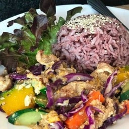 ข้าวผัดผักเพิ่มไข่ สูตรคลีน ราดข้าว 290 kcal