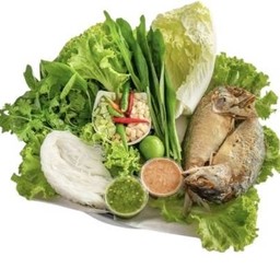 เมี่ยงปลาทูชุดกลางM  ปลาทูM 2 ตัว
