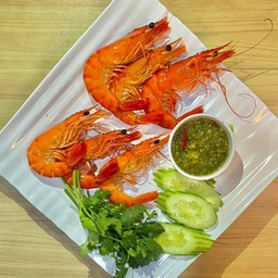 กุ้งลวก น้ำจิ้มซีฟู้ด