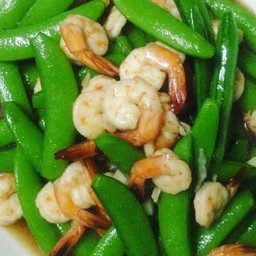 ถั่วลั่นเตาหวานผัดกุ้ง