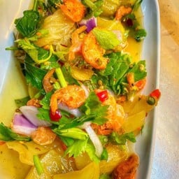 ยำ เกี้ยมฉ่าย ไข่เค็ม