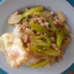 Stir-fried Bell Peppers over Rice