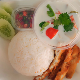 ชุดข้าวไก่ทอด+ต้มข่าไก่