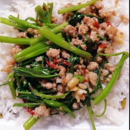 ผัดผักบุ้งไฟแดง(เป็นกับ)