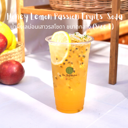 L Honey Lemon Passion Fruits Soda น้ำผึ้งเลม่อนเสาวรสโซดา