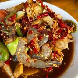 ตำหน่อไม้กุ้งสดใหญ่