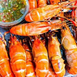 กุ้งเผาเตาถ่าน ครัวแม่สมร