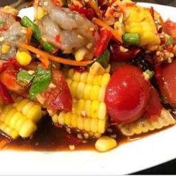 ตำข้าวโพดกุ้งสด