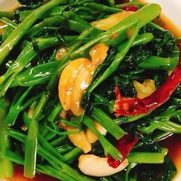 ผัดผักบุ้ง(สามารถเลือกเนื้อสัตว์ได้)