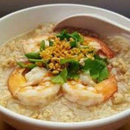 ข้าวต้มหมูกับกุ้ง