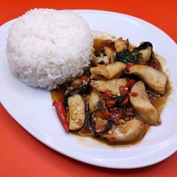กะเพราเห็ดออเรนจิ