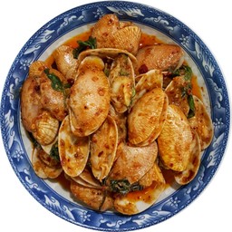 หอยลายผัดพริกเผาใส่ไข่