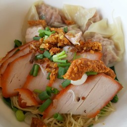 Egg Noodles With Bbq Pork And Crispy Pork