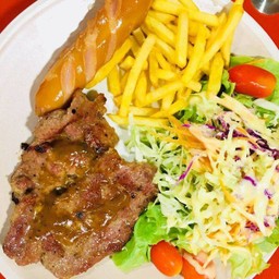 สเต๊กหมูคอมโบ