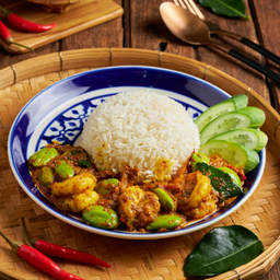 ข้าว+ผัดสะตอพริกแกงกุ้ง